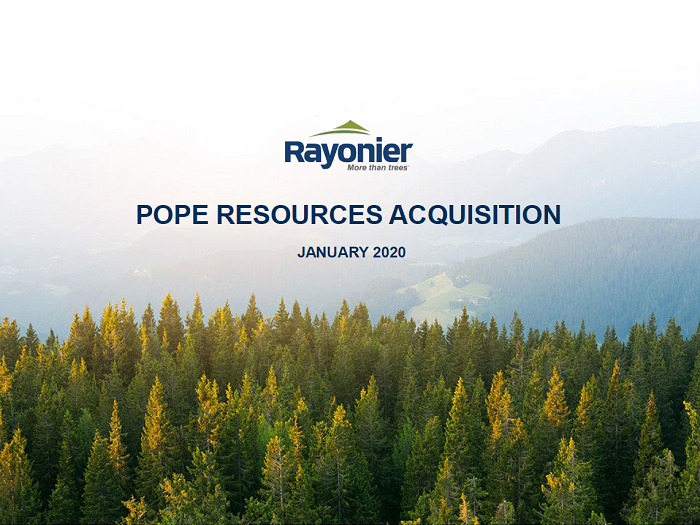 January 2020 Pope Resources Acquisition