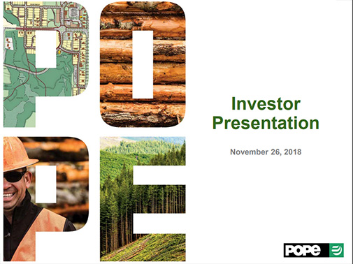 Investor Call Presentation November 26, 2018