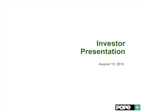 Investor Call Presentation Q2 2019